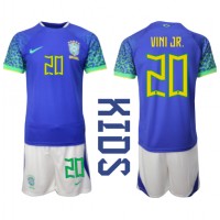 Dječji Nogometni Dres Brazil Vinicius Junior #20 Gostujuci SP 2022 Kratak Rukav (+ Kratke hlače)